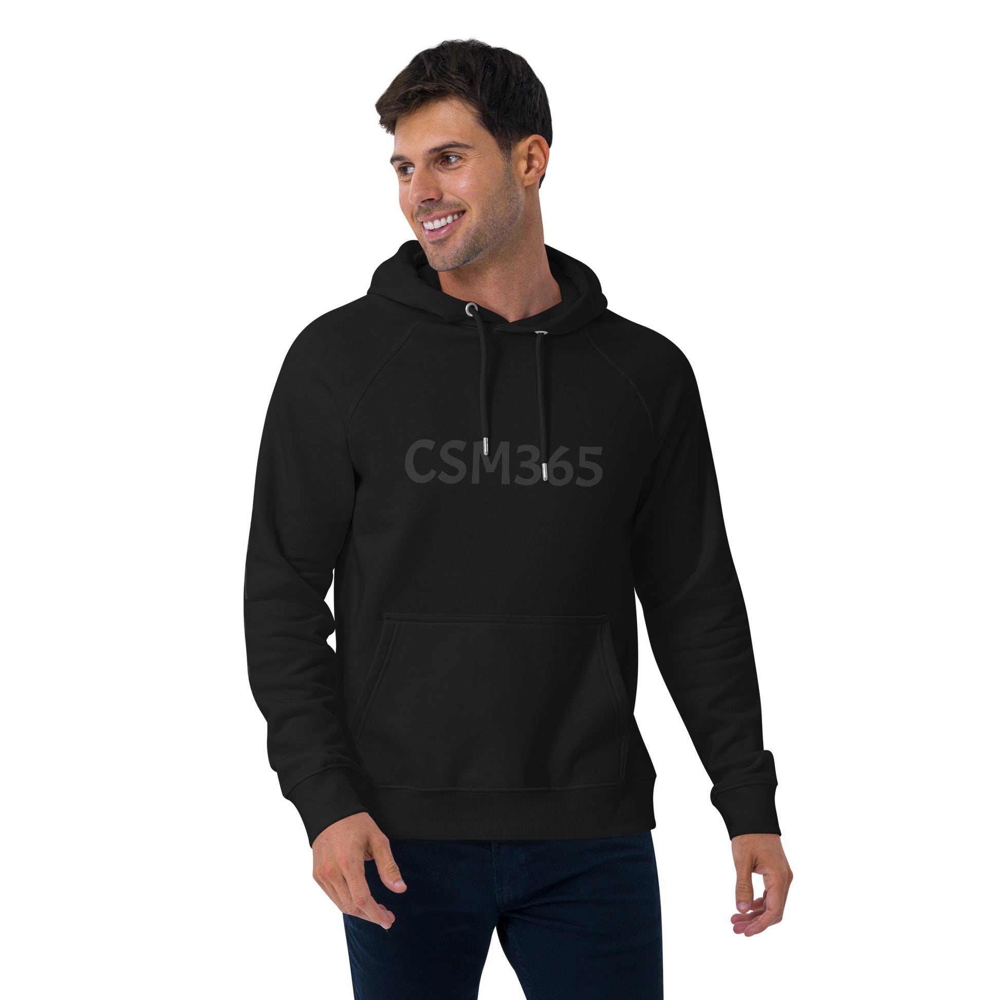 Stylish CSM365 Blackout Clutch Hoodie in black, perfect for casual wear or elevating your outfit.