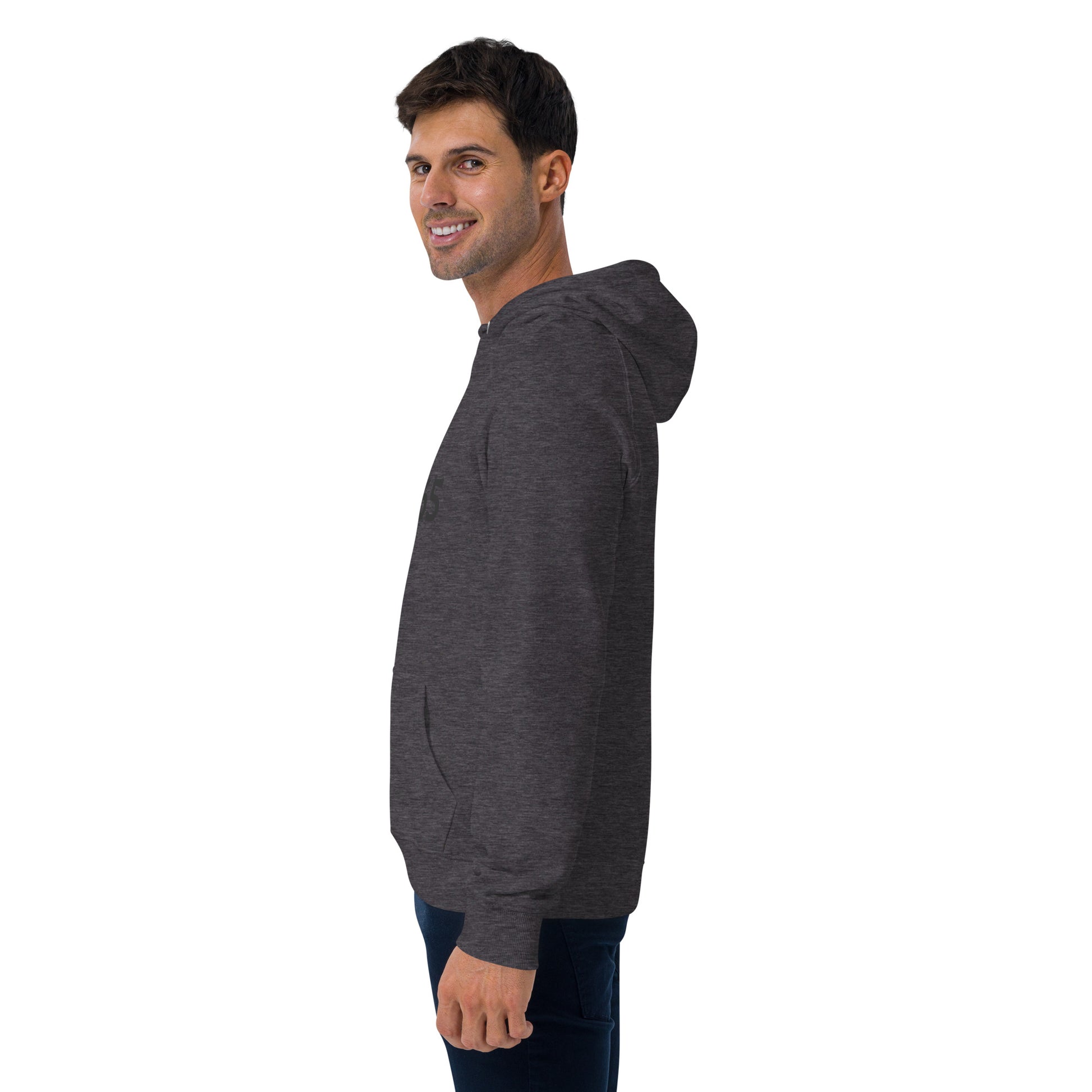 Stylish model showcasing the CSM365 Blackout Clutch Hoodie, perfect for comfort and versatile outfit pairing.
